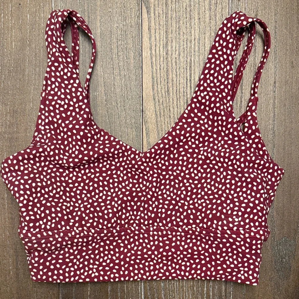BuffBunny Maroon and White Boss Print Sports Bra - Picture 1 of 1